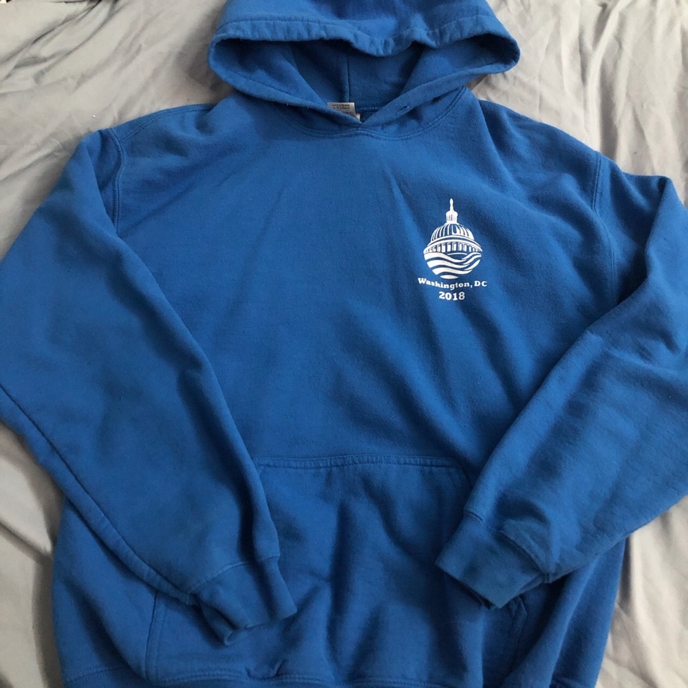 Blue Unisex Gildan hoodie